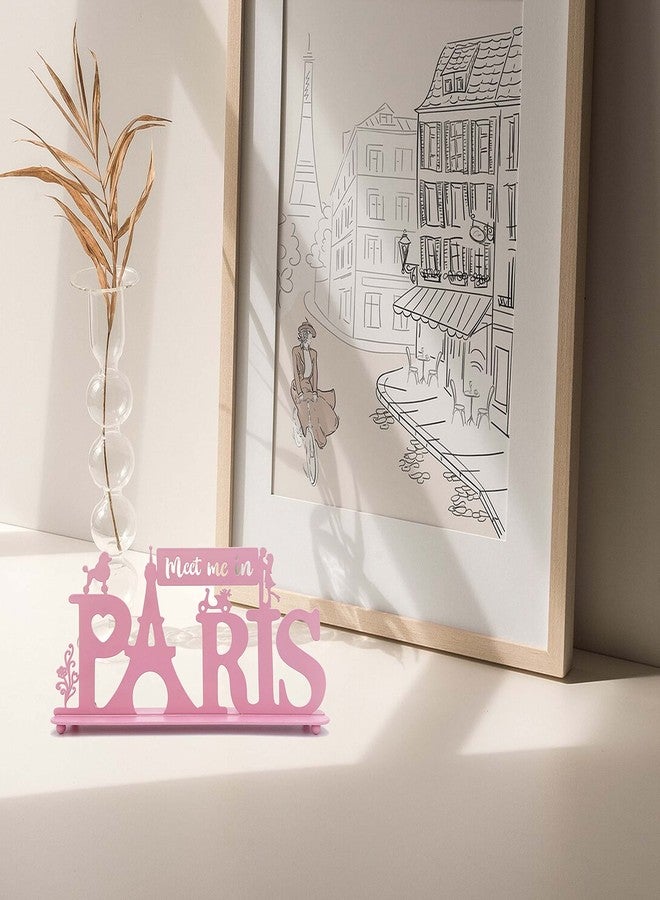 BiaGift Paris Decor for Bedroom Bathroom, Metal Paris Table Decorations, Paris Word Sign, Paris Themed Art for Girls Bedroom, Parisian Eiffel Tower Decor, Stylish Paris Gifts For Women - Image 5